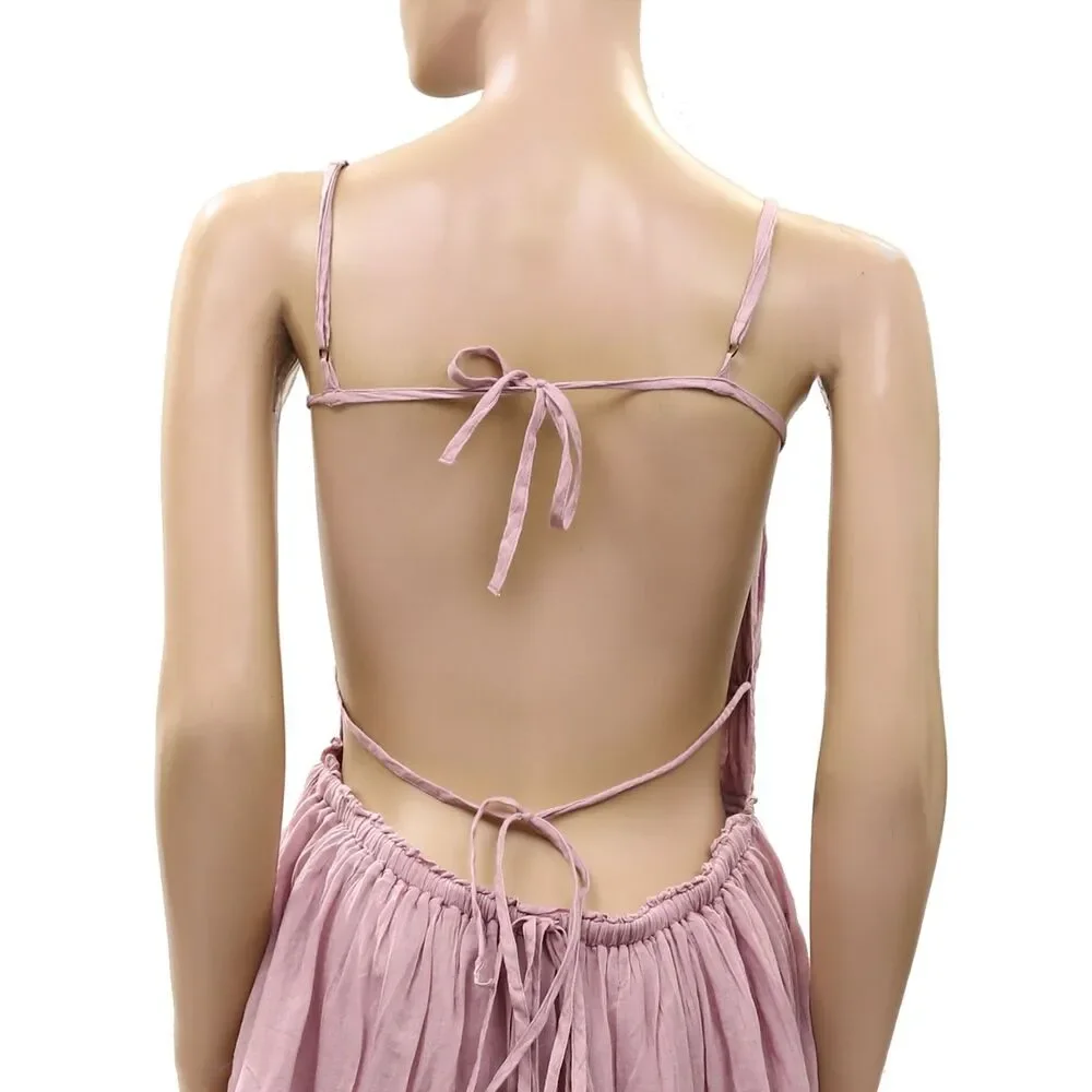 Free People Free -est Taking Sides Mini Dress Cotton Tiered Ruffle M 289412